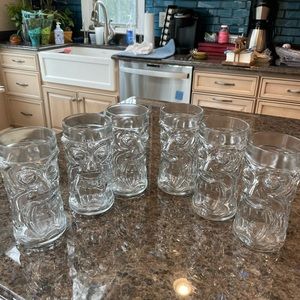 Glass Tiki glasses (set of 6)
